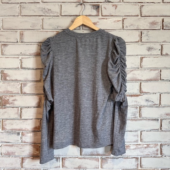 English Factory heather gray puff long sleeve top size small - Picture 2 of 3